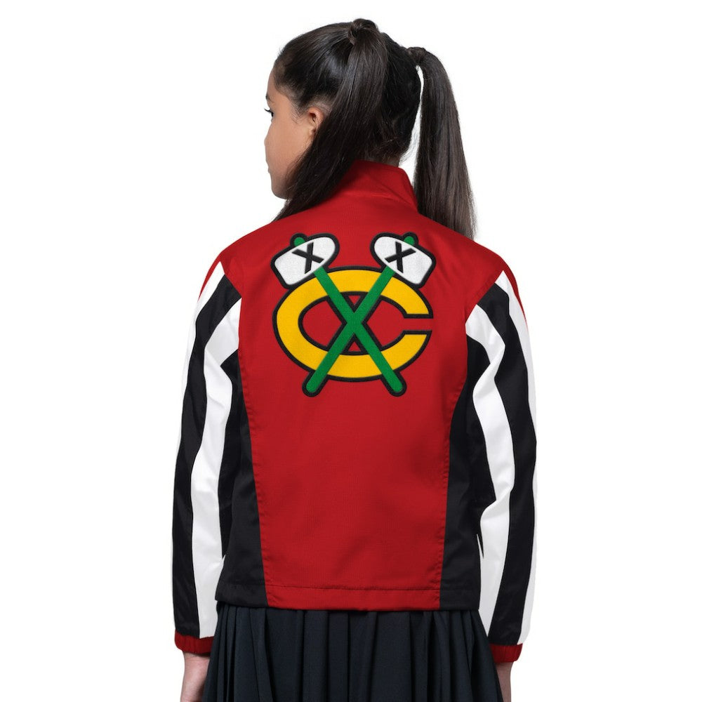 Chicago Blackhawks Starter Girls Key Player Half Zip Jacket Outlet