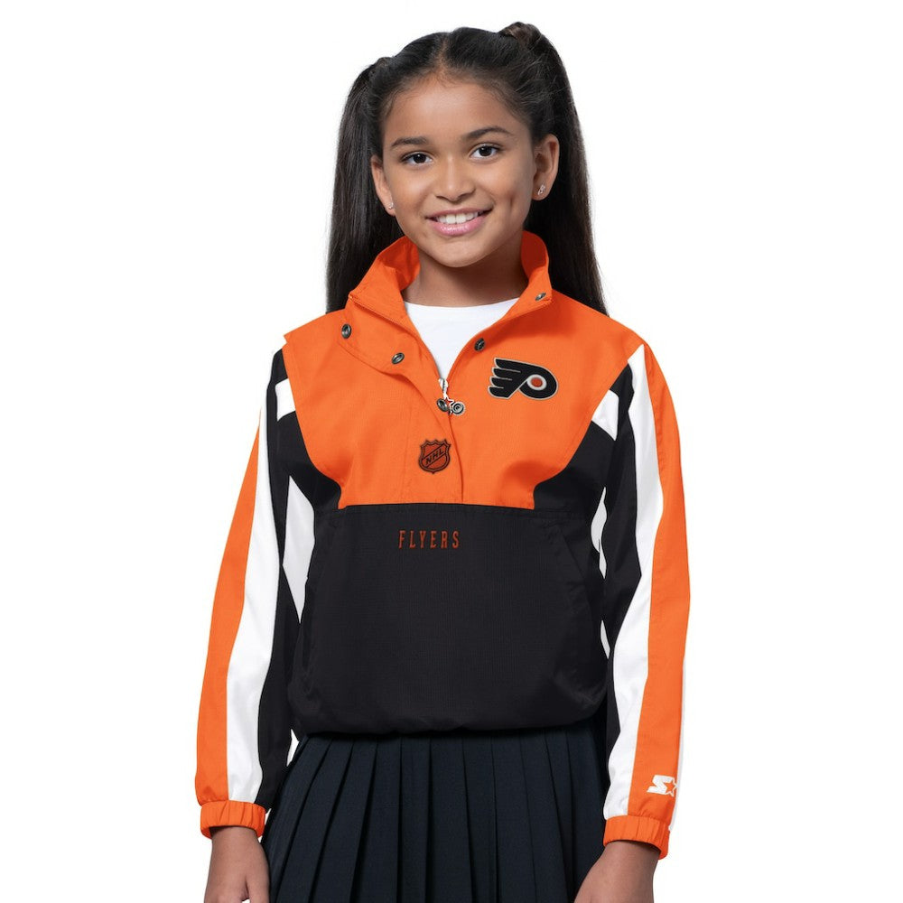 Philadelphia Flyers Starter Girls Key Player Half Zip Jacket Outlet