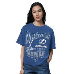 Tampa Bay Lightning Starter Women's Oversized Hall of Fame T-Shirt Sale