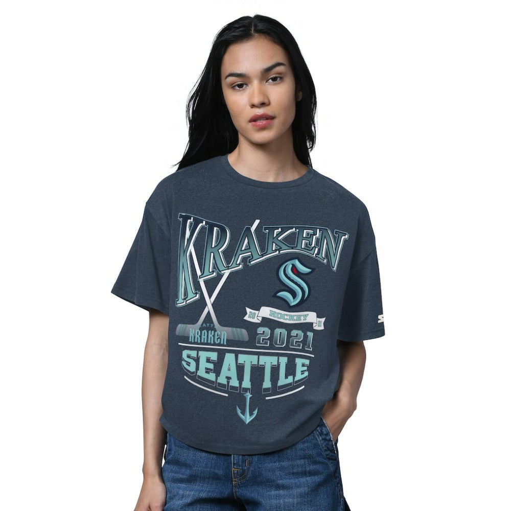 Seattle Kraken Starter Women's Oversized Hall of Fame T-Shirt Online