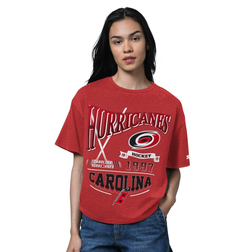 Carolina Hurricanes Starter Women's Oversized Hall of Fame T-Shirt On Sale