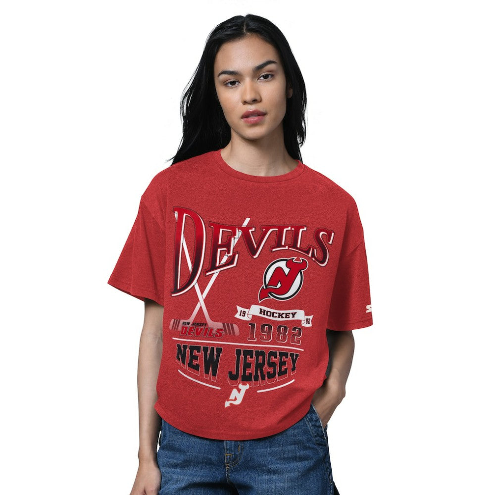 New Jersey Devils Starter Women's Oversized Hall of Fame T-Shirt Online