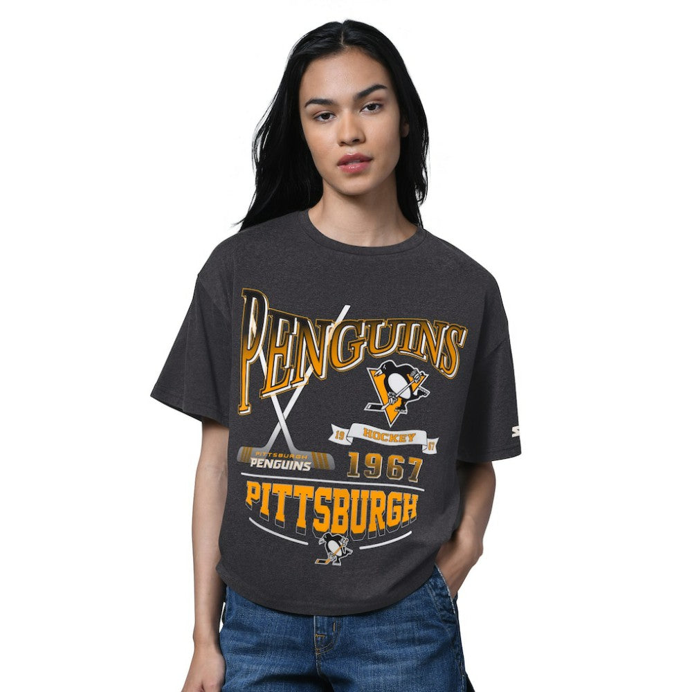 Pittsburgh Penguins Starter Women's Oversized Hall of Fame T-Shirt Discount