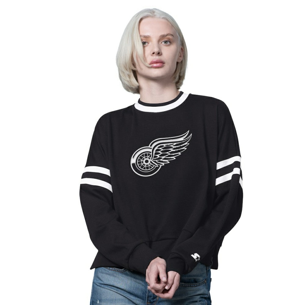 Detroit Red Wings Starter Women's Rally Fleece Cropped Sweatshirt For Sale
