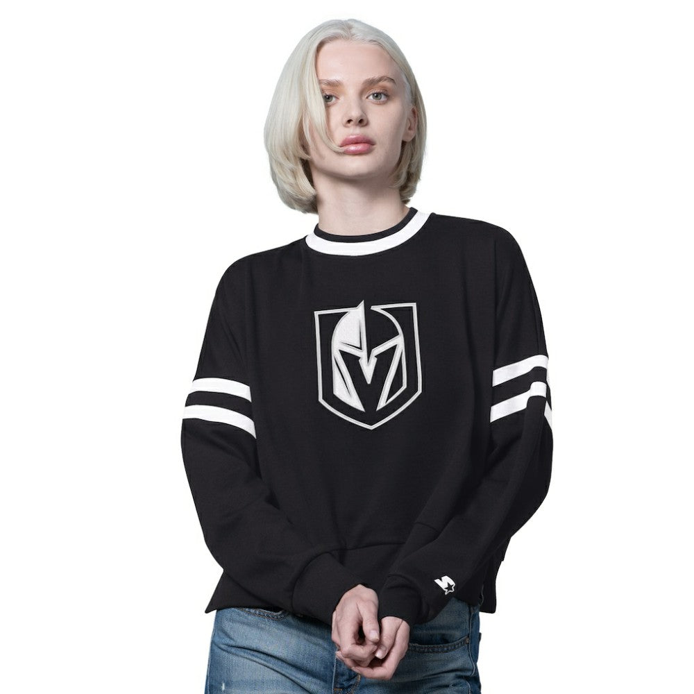 Vegas Golden Knights Starter Women's Rally Fleece Cropped Sweatshirt Outlet