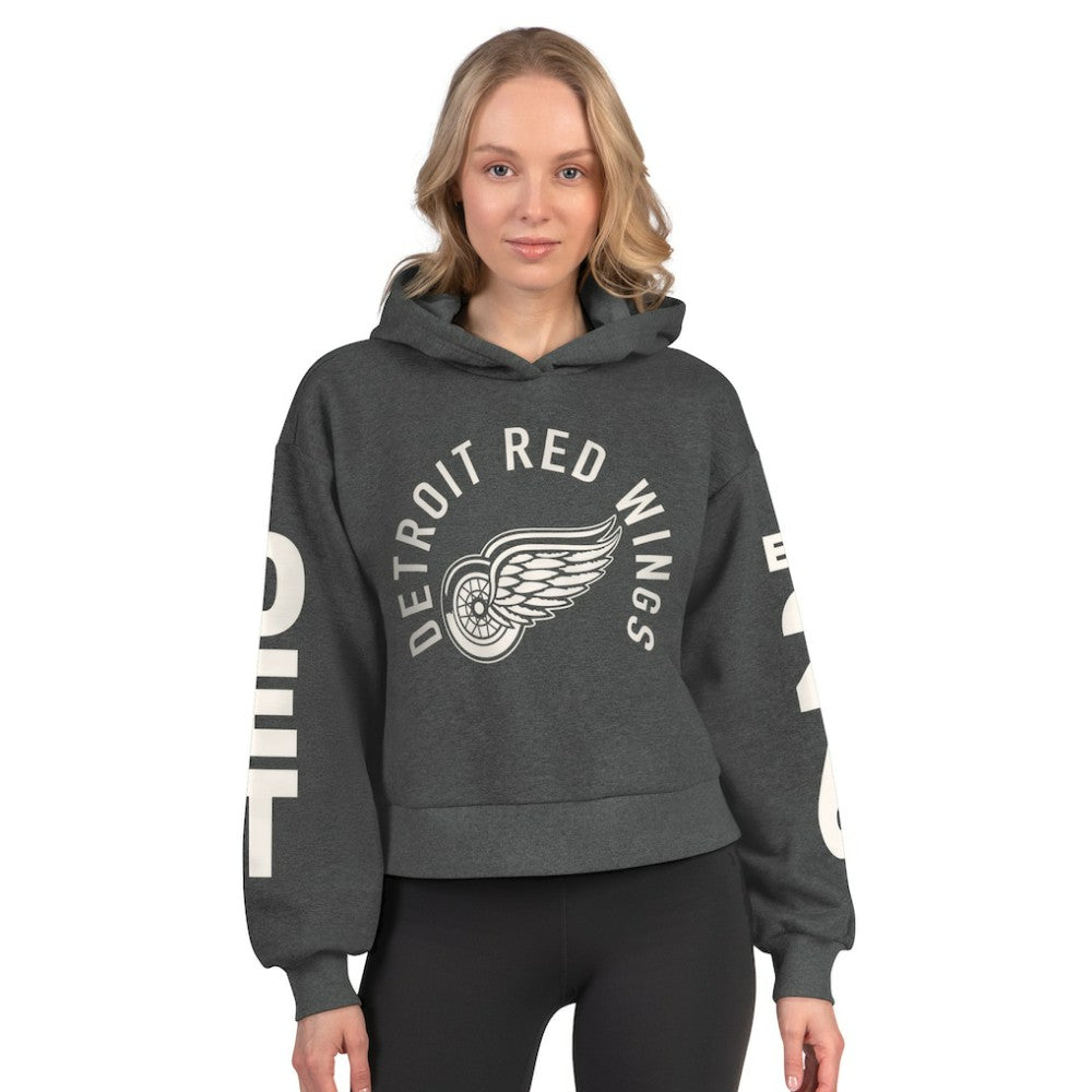 Detroit Red Wings Starter Women's Star Player Cropped Fleece Hoodie Online