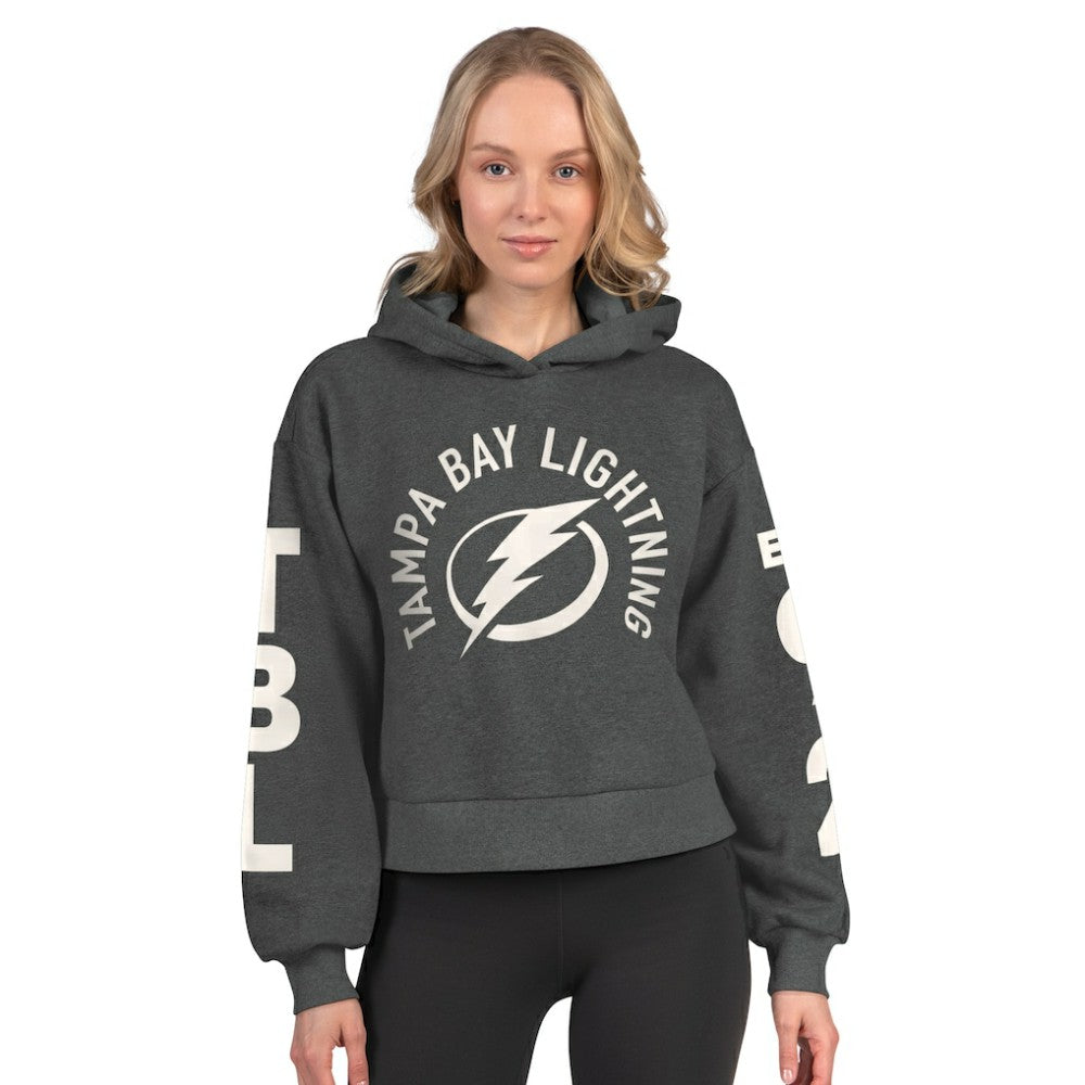 Tampa Bay Lightning Starter Women's Star Player Cropped Fleece Hoodie Discount