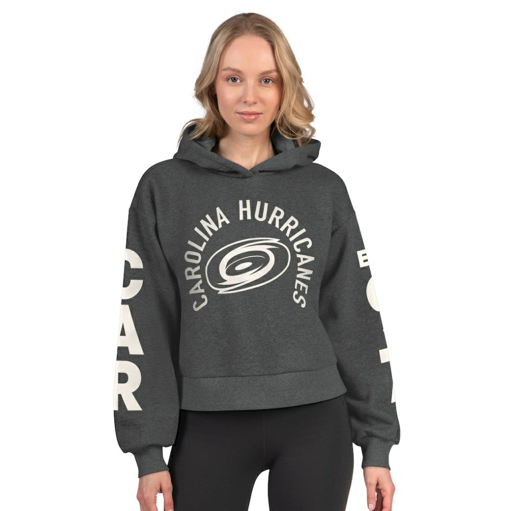 Carolina Hurricanes Starter Women's Star Player Cropped Fleece Hoodie On Sale
