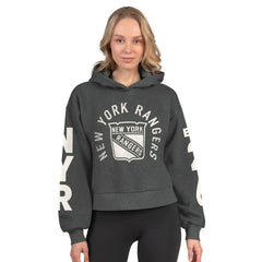 New York Rangers Starter Women's Star Player Cropped Fleece Hoodie Discount