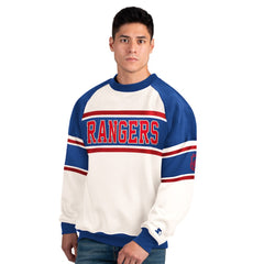 New York Rangers Starter Male Adult Defense Fleece Crewneck Sweatshirt Outlet