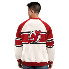 New Jersey Devils Starter Male Adult Defense Fleece Crewneck Sweatshirt Online