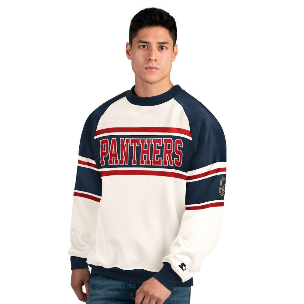 Florida Panthers Starter Male Adult Defense Fleece Crewneck Sweatshirt For Sale