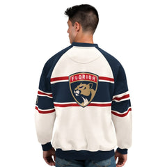 Florida Panthers Starter Male Adult Defense Fleece Crewneck Sweatshirt For Sale