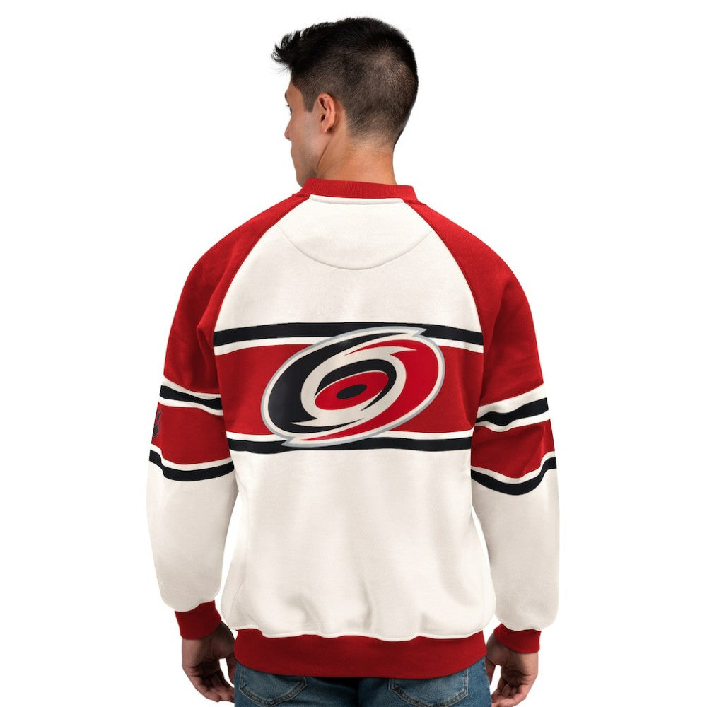 Carolina Hurricanes Starter Male Adult Defense Fleece Crewneck Sweatshirt Outlet