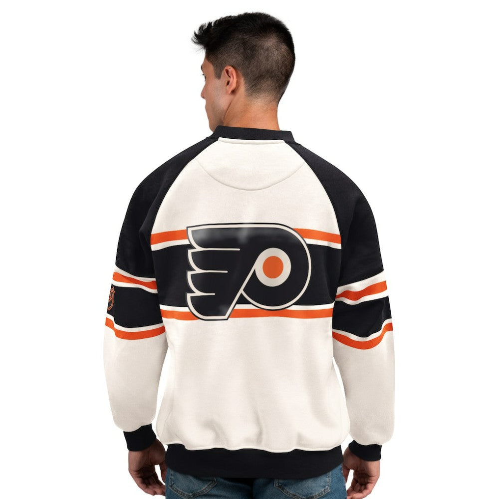 Philadelphia Flyers Starter Male Adult Defense Fleece Crewneck Sweatshirt For Sale