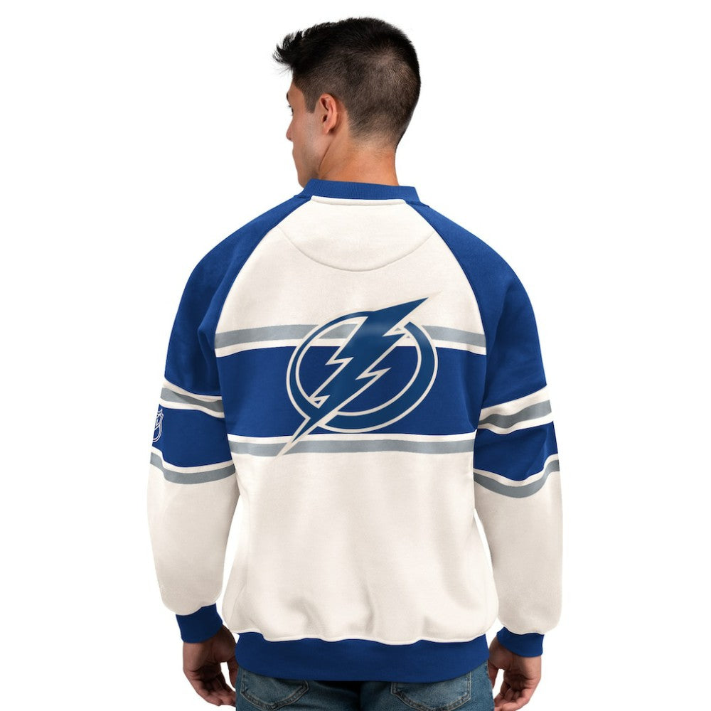 Tampa Bay Lightning Starter Male Adult Defense Fleece Crewneck Sweatshirt For Sale