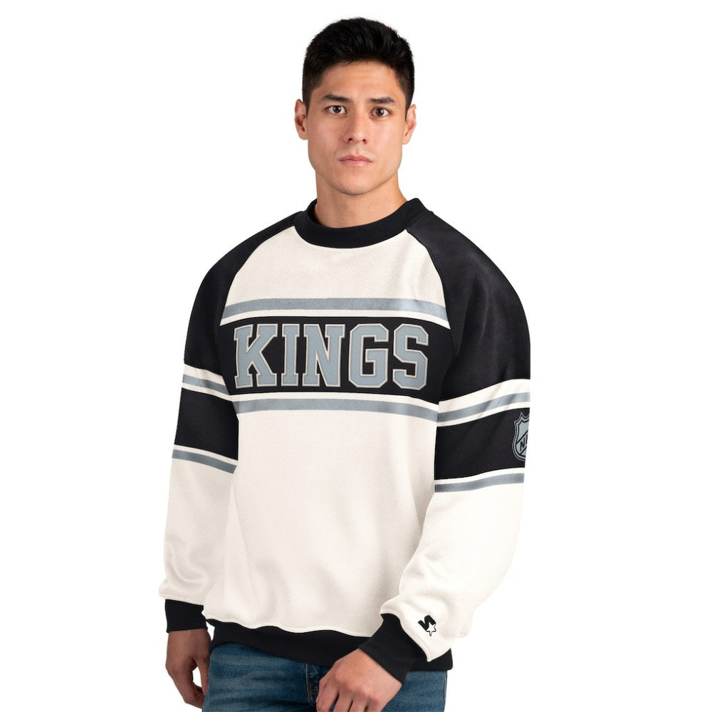 Los Angeles Kings Starter Male Adult Defense Fleece Crewneck Sweatshirt Outlet