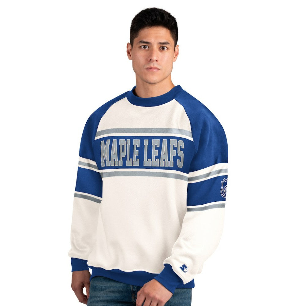 Toronto Maple Leafs Starter Male Adult Defense Fleece Crewneck Sweatshirt For Sale