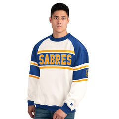 Buffalo Sabres Starter Male Adult Defense Fleece Crewneck Sweatshirt On Sale