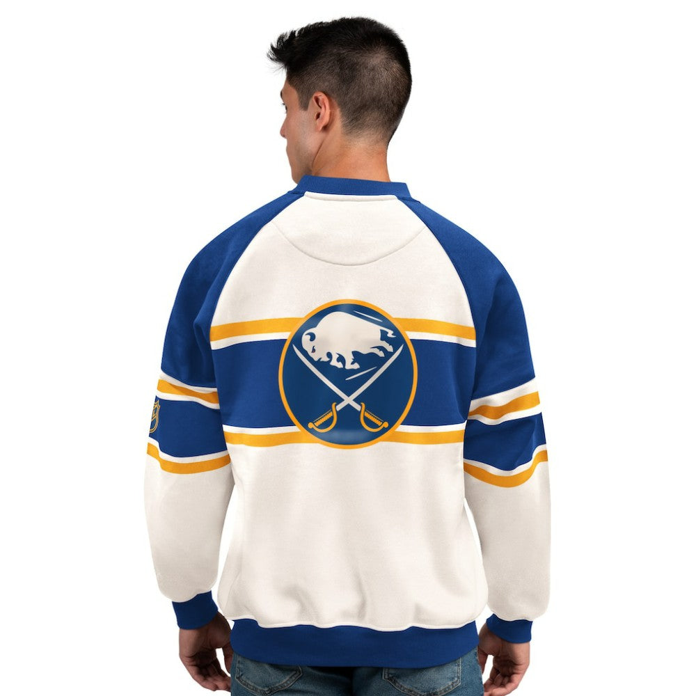 Buffalo Sabres Starter Male Adult Defense Fleece Crewneck Sweatshirt On Sale