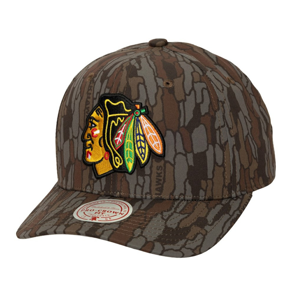 Chicago Blackhawks Mitchell & Ness Hidden Camo Pro Crown Adjustable Hat On Sale