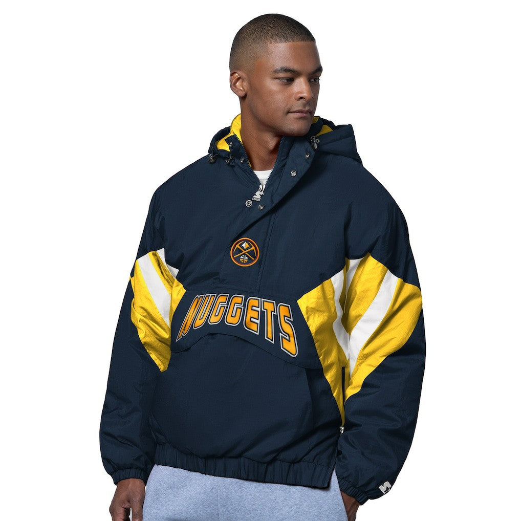 Denver Nuggets Starter The Line Up Oxford Crinkle Half-Zip Hooded Jacket sale New