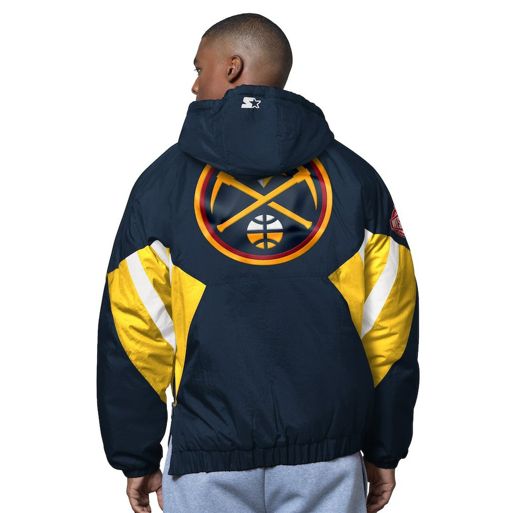 Denver Nuggets Starter The Line Up Oxford Crinkle Half-Zip Hooded Jacket sale New