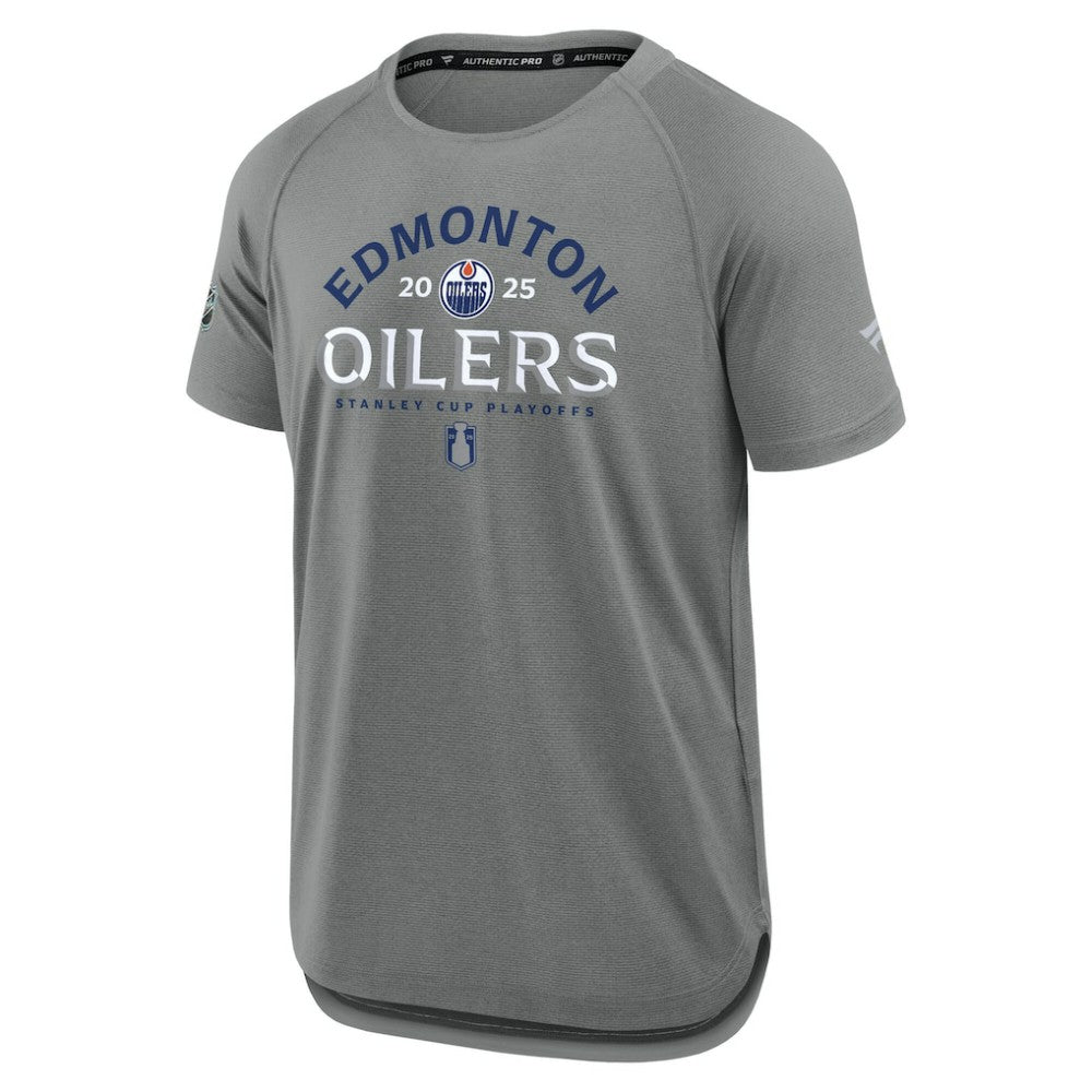 Edmonton Oilers Fanatics 2025 Stanley Cup Playoffs Authentic Pro Rink Performance T-Shirt Online
