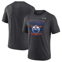 Edmonton Oilers Fanatics 2025 Stanley Cup Playoffs Crossbar Tri-Blend T-Shirt Online