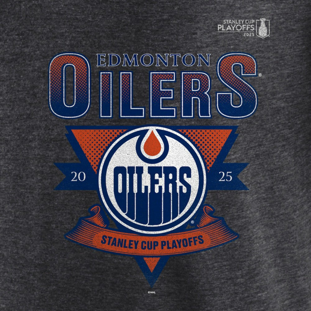 Edmonton Oilers Fanatics 2025 Stanley Cup Playoffs Crossbar Tri-Blend T-Shirt Online