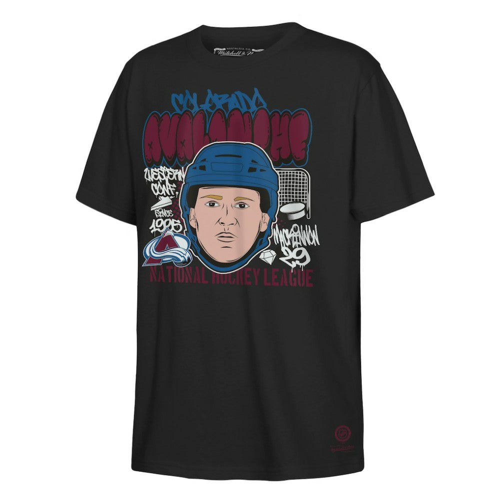 Nathan MacKinnon Colorado Avalanche Mitchell & Ness Youth Caricature T-Shirt Sale