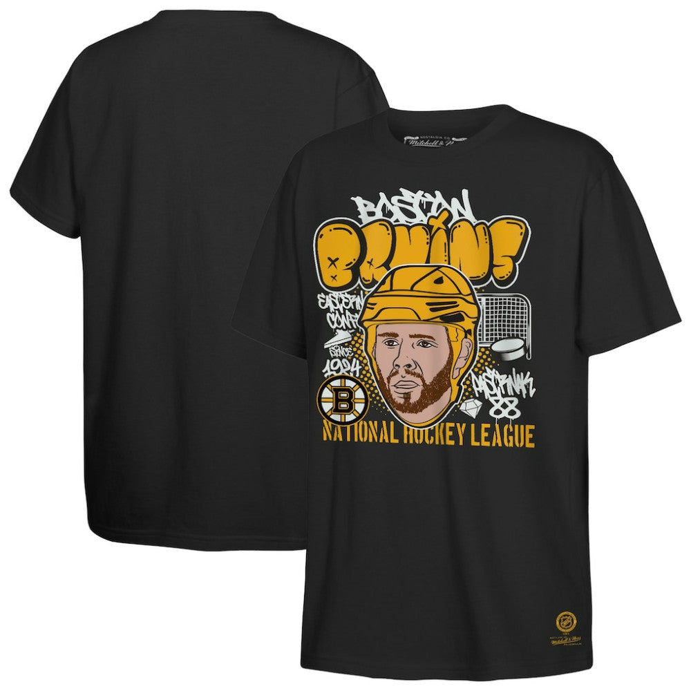 David Pastrnak Boston Bruins Mitchell & Ness Youth Caricature T-Shirt Outlet