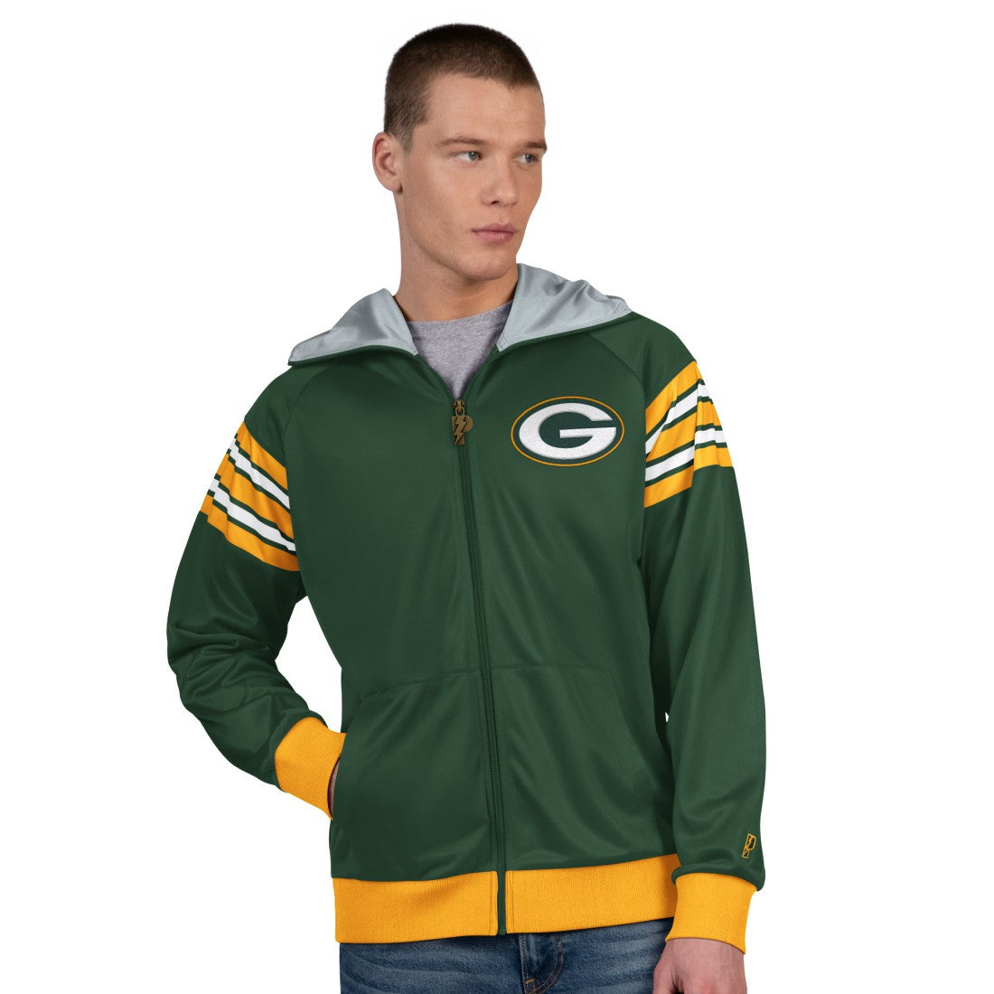 Green Bay Packers  Pro Player Helmet Full-Zip Hooded Track Jacket