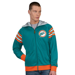 Miami Dolphins  Pro Player Retro Helmet Full-Zip Hooded Track Jacket