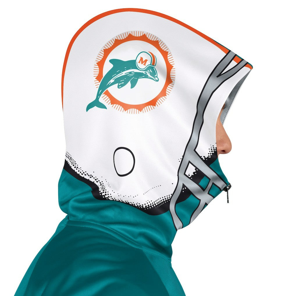Miami Dolphins  Pro Player Retro Helmet Full-Zip Hooded Track Jacket
