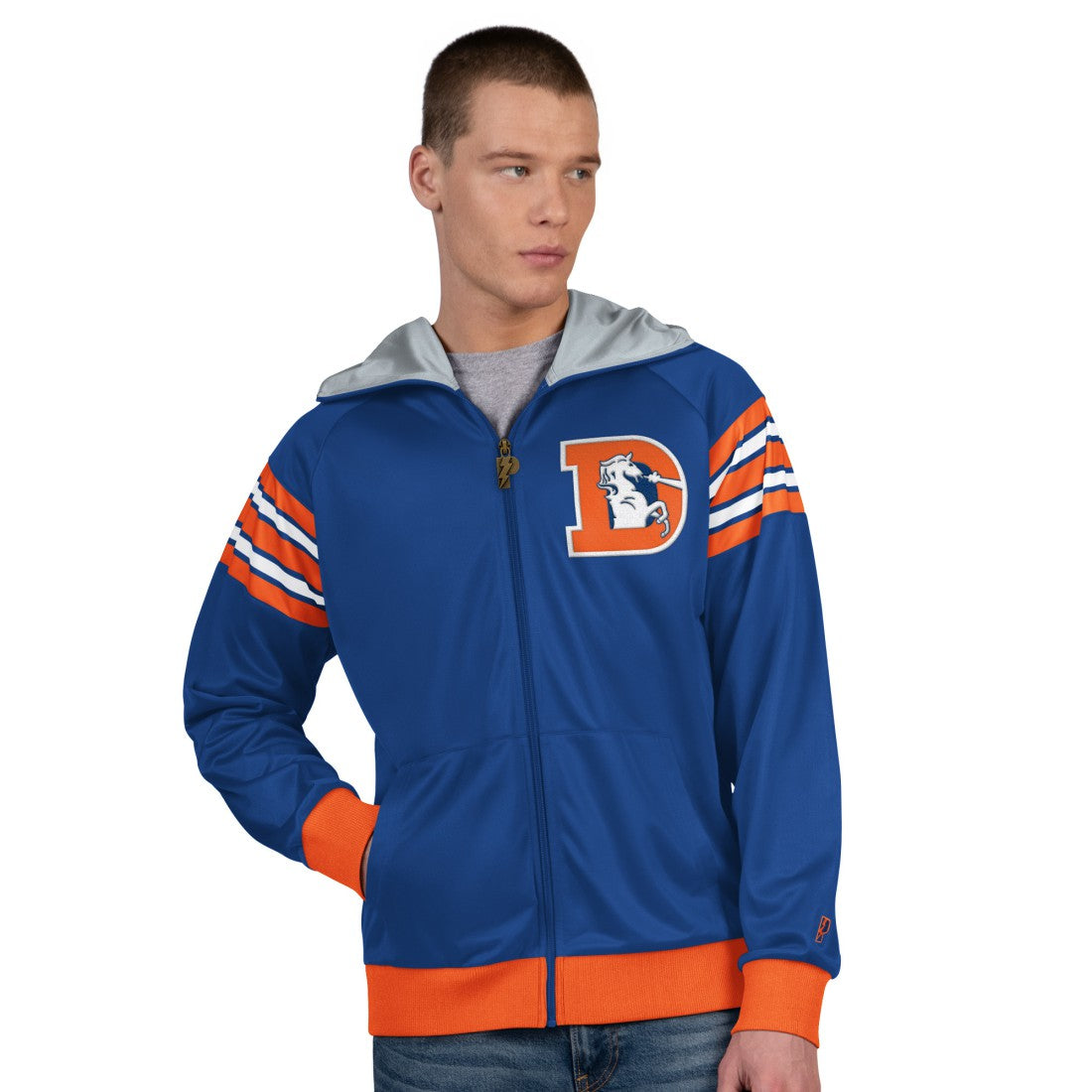 Denver Broncos  Pro Player Retro Helmet Full-Zip Hooded Track Jacket