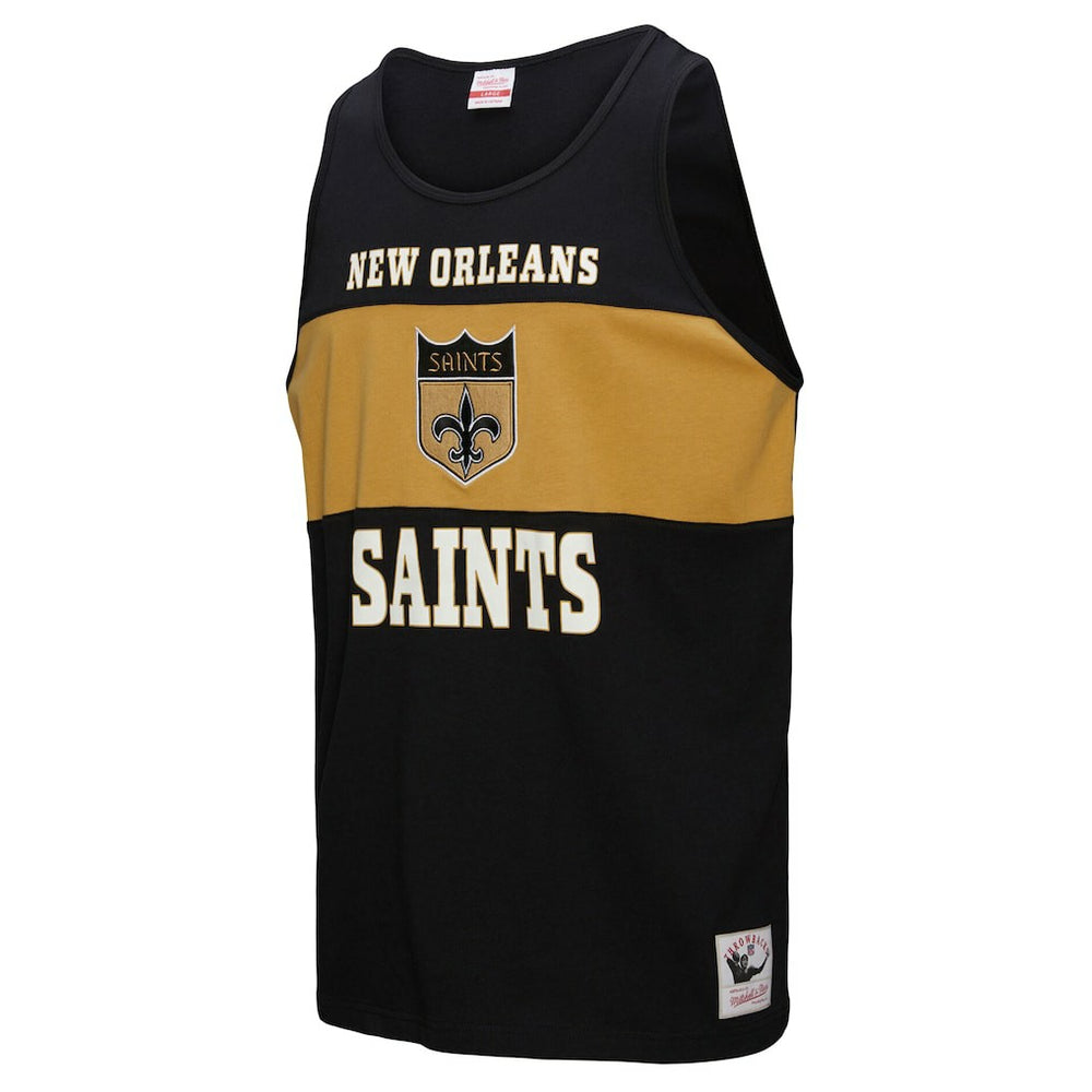New Orleans Saints Mitchell & Ness Retro Colorblock Tank Top