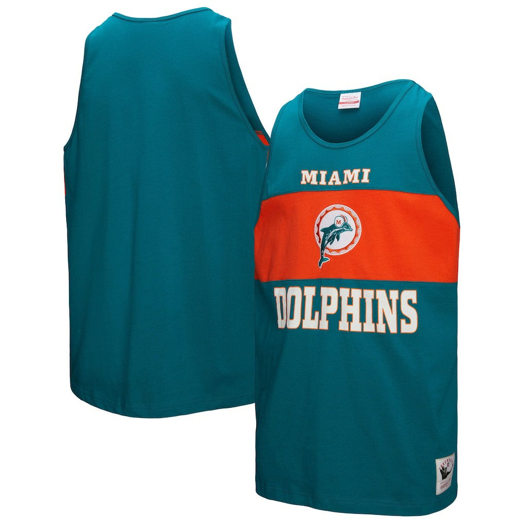 Miami Dolphins Mitchell & Ness Retro Colorblock Tank Top