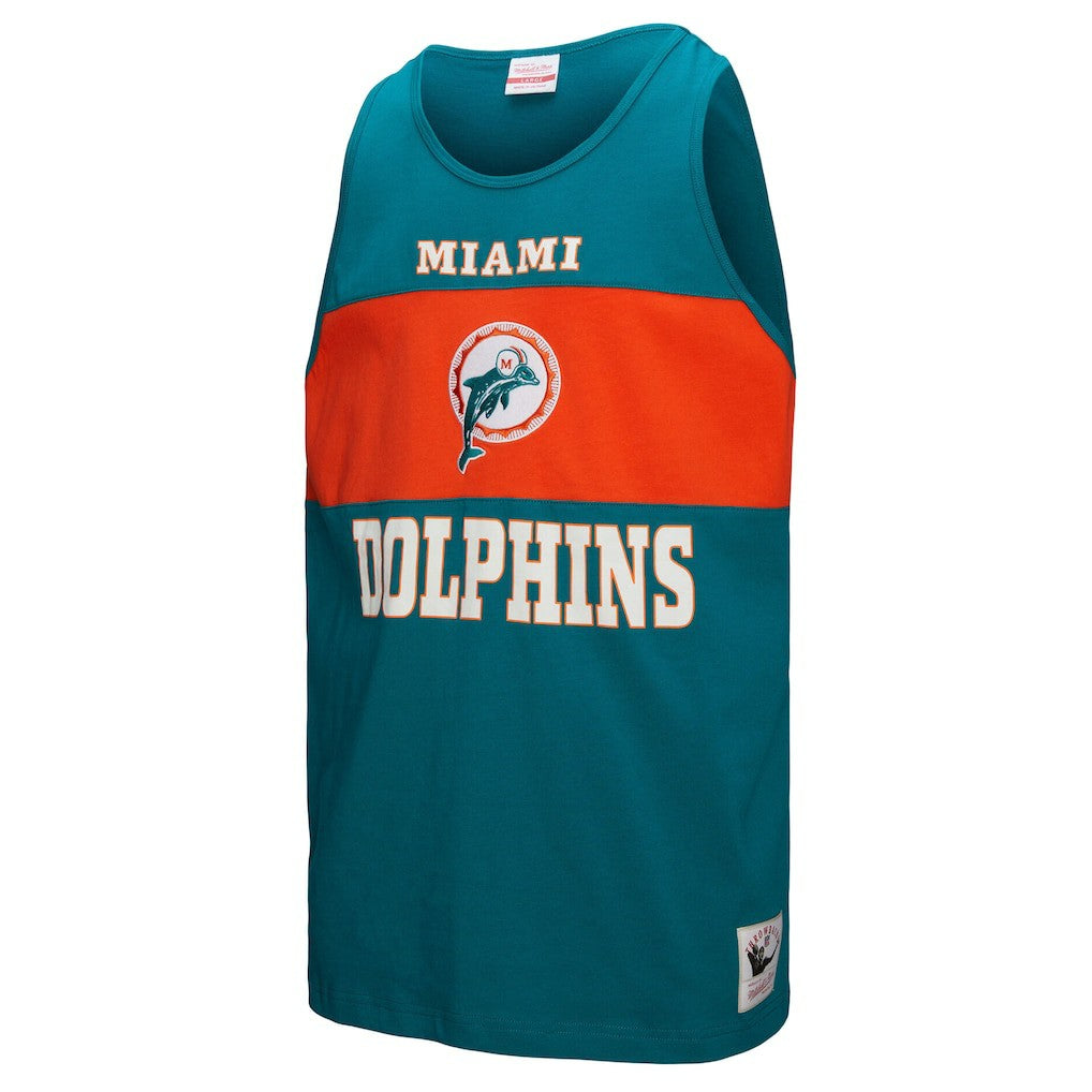 Miami Dolphins Mitchell & Ness Retro Colorblock Tank Top
