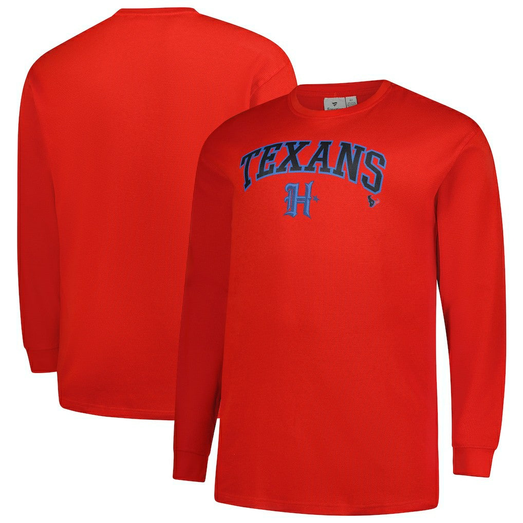 Houston Texans Fanatics Big & Tall Throwback Thermal Long Sleeve T-Shirt