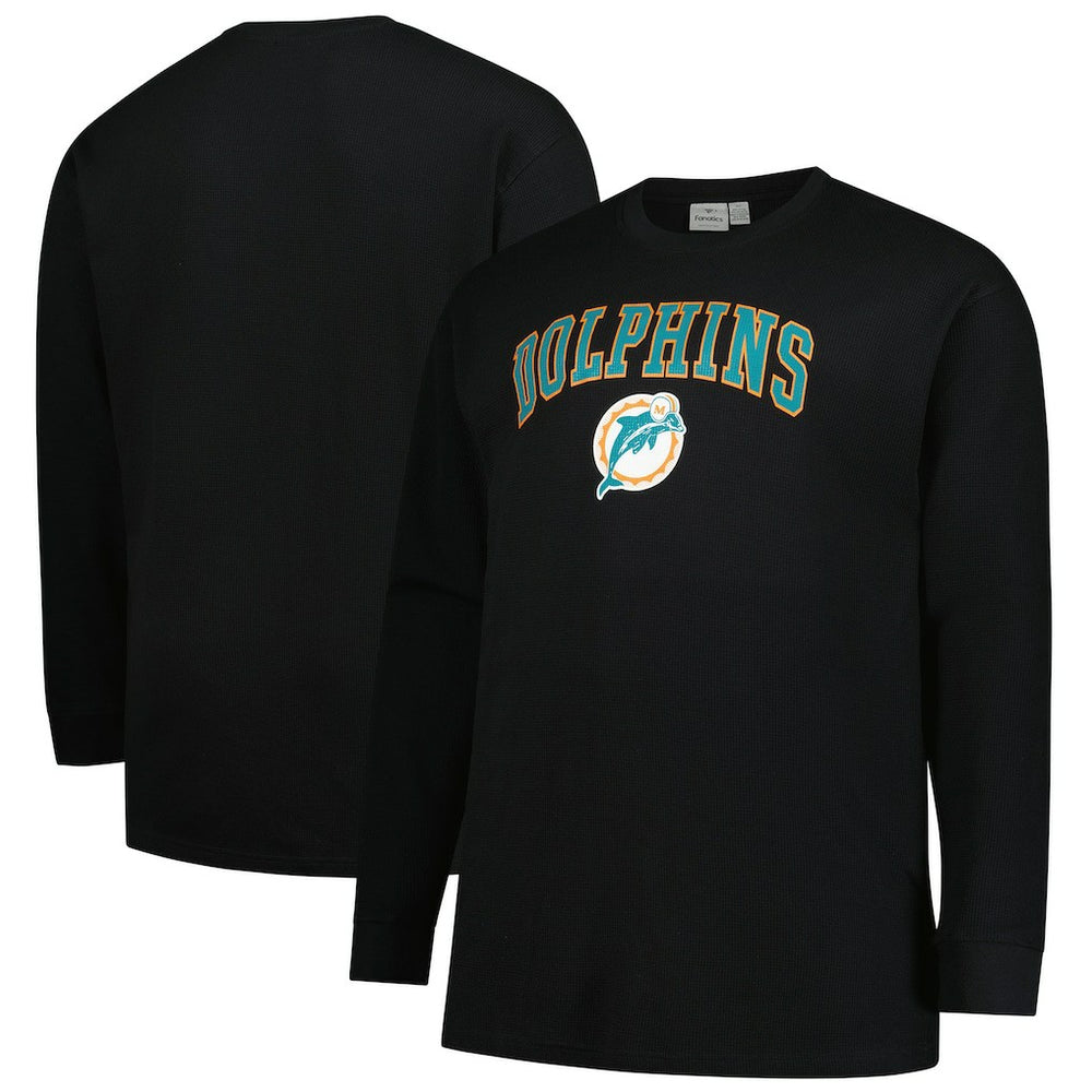 Miami Dolphins Fanatics Big & Tall Throwback Thermal Long Sleeve T-Shirt