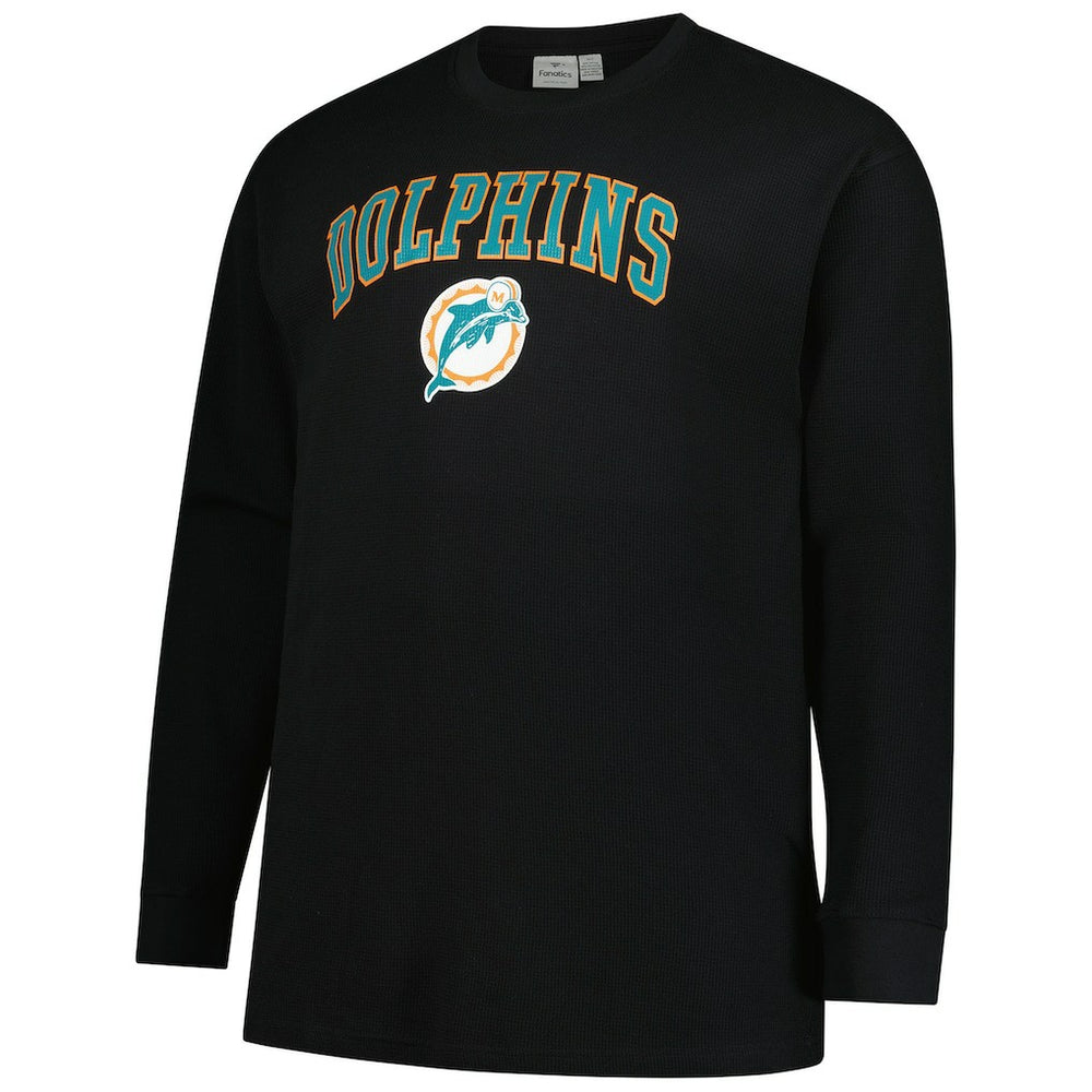 Miami Dolphins Fanatics Big & Tall Throwback Thermal Long Sleeve T-Shirt