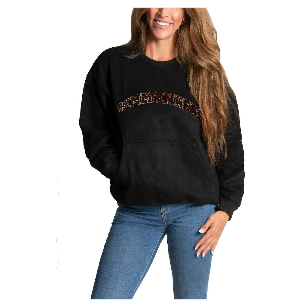 Washington Commanders  Cuce Women's Chenille Jeweled Sweatshirt