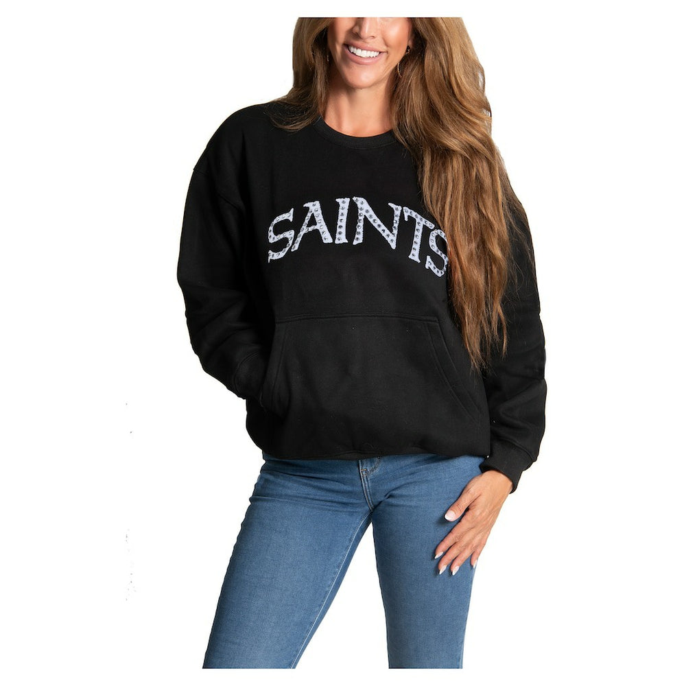New Orleans Saints  Cuce Women's Chenille Jeweled Sweatshirt