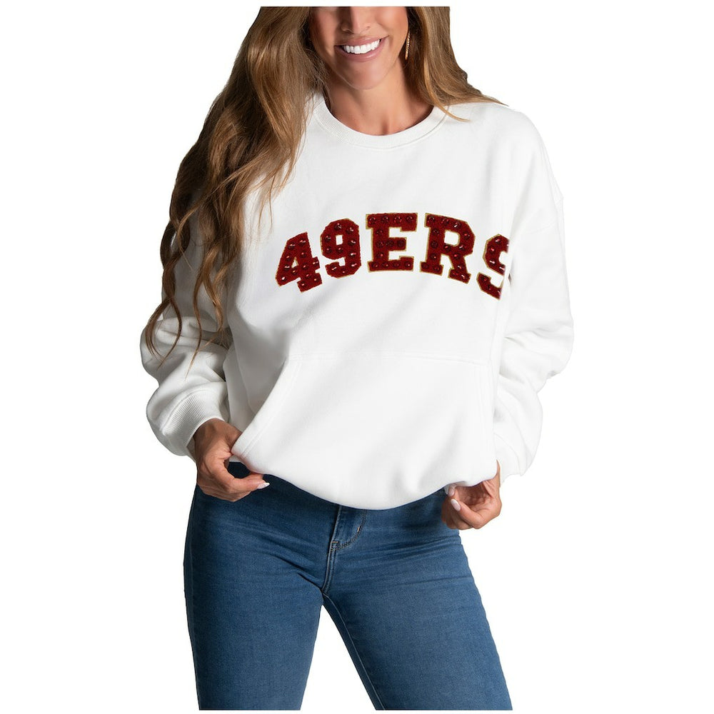 San Francisco 49ers  Cuce Women's Chenille Jeweled Sweatshirt