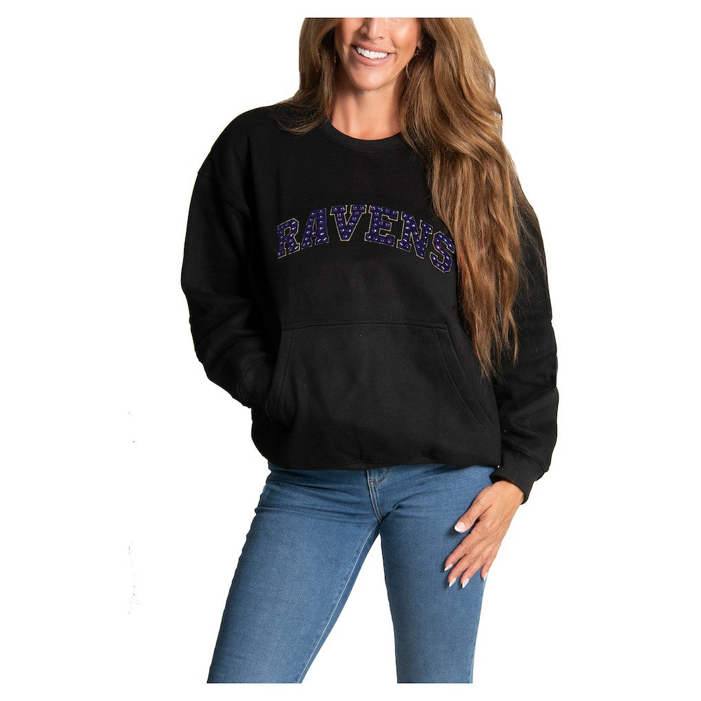 Baltimore Ravens  Cuce Women's Chenille Jeweled Sweatshirt