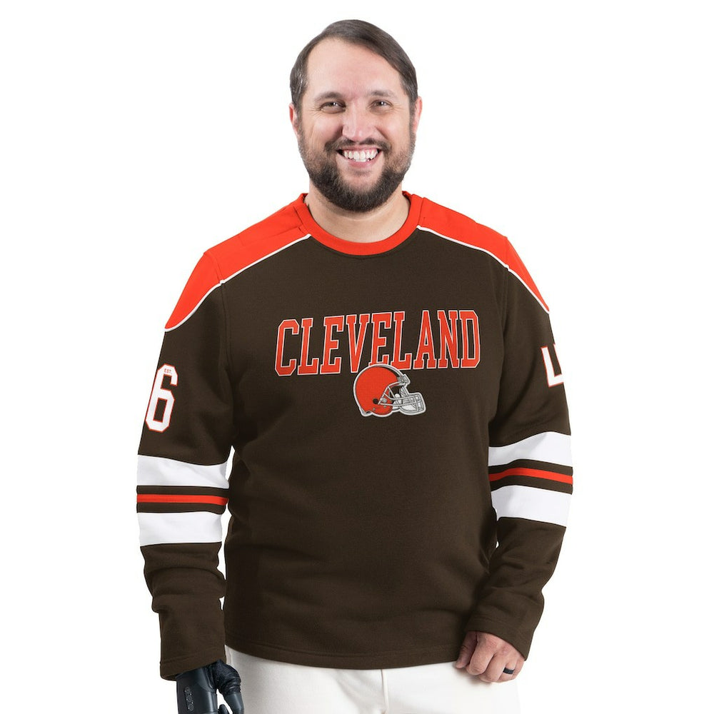 Cleveland Browns  G-III Sports by Carl Banks Adaptive Lord Stanley Crewneck Sweatshirt