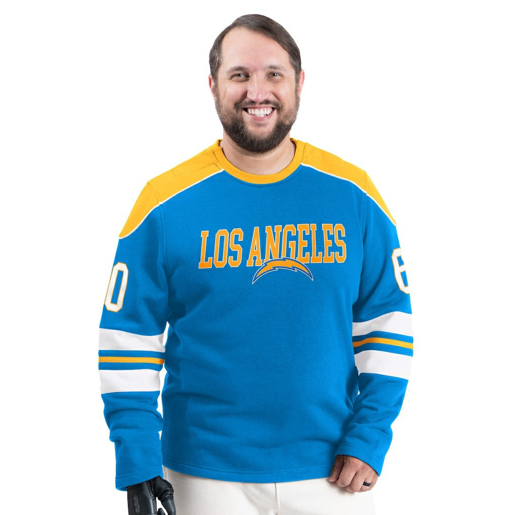 Los Angeles Chargers  G-III Sports by Carl Banks Adaptive Lord Stanley Crewneck Sweatshirt