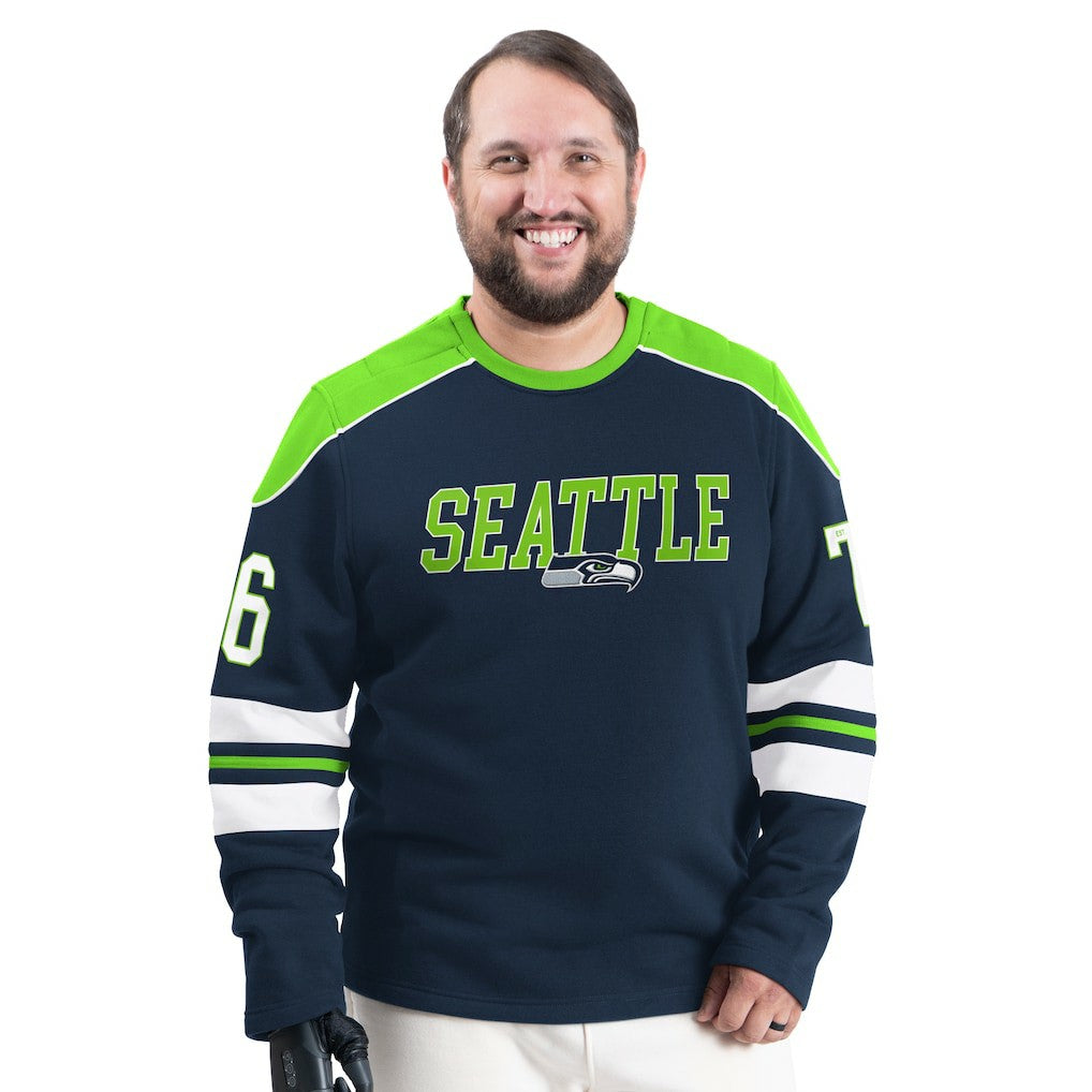 Seattle Seahawks  G-III Sports by Carl Banks Adaptive Lord Stanley Crewneck Sweatshirt