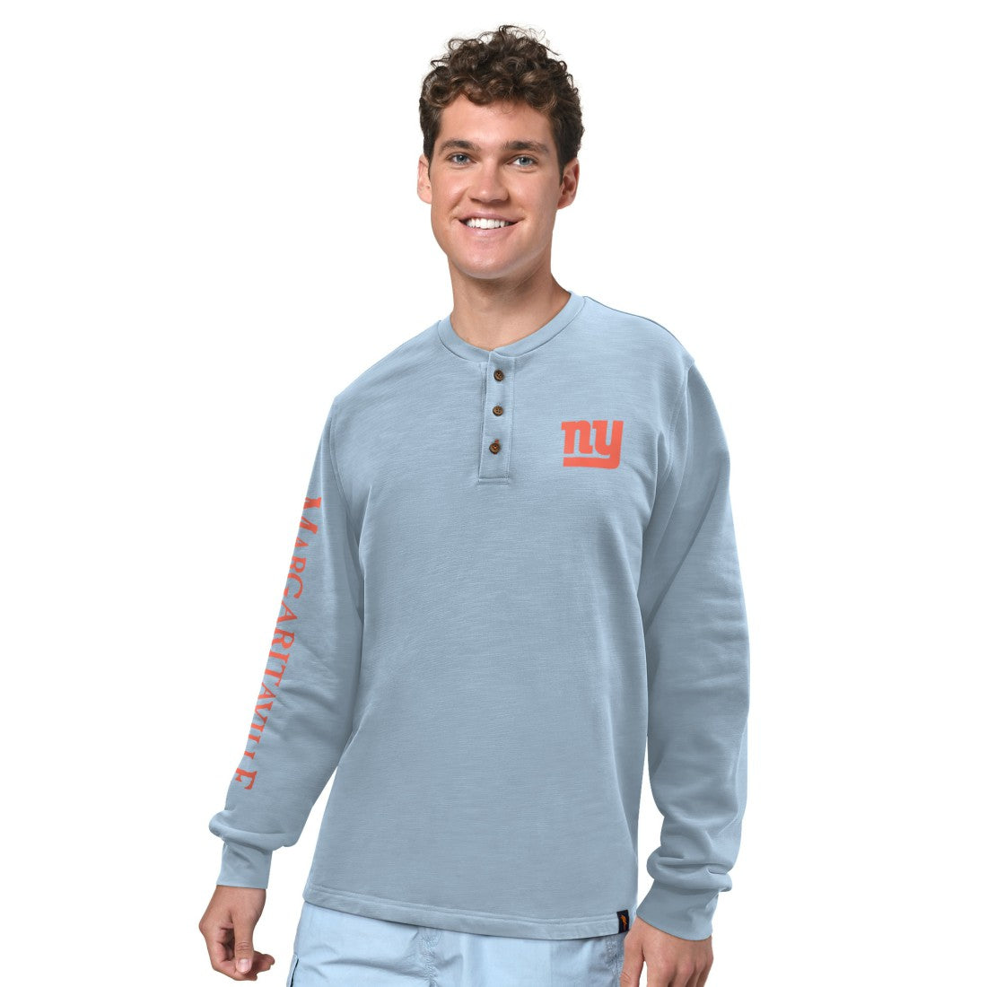 New York Giants  Margaritaville Five O'Clock Henley Long Sleeve T-Shirt